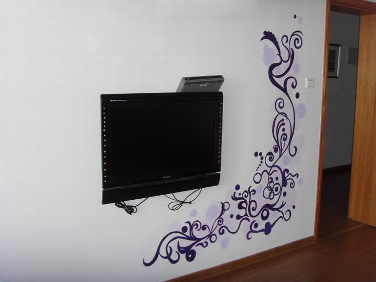 电视背景墙彩绘